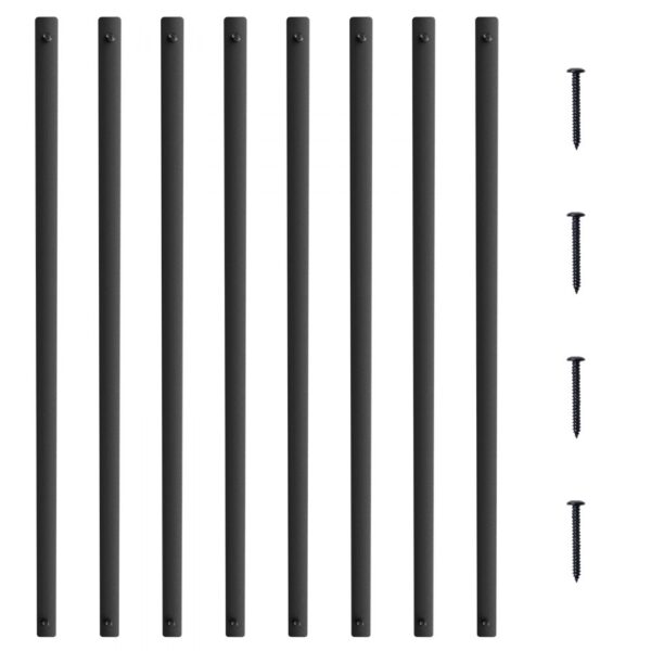 VEVOR Metallbaluster für Treppen, 25 x 5,5 x 820 mm, flache dekorative Geländerstäbe aus Aluminiumlegierung, 51er-Pack Deckbaluster mit Schrauben, klassisches hohles Deckgeländer