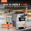 VEVOR Kommerzielle Eismaschine 18–28 L/h, 3 Geschmacksrichtungen, Italienische Eismaschine, 2 x 5,5 L Trichter, LCD-Panel, Automatische Vorkühlung, Reinigung, für Joghurt, Kaffee, Snackbar, Restaurant – Bild 2
