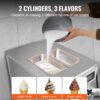 VEVOR Kommerzielle Eismaschine 18–28 L/h, 3 Geschmacksrichtungen, Italienische Eismaschine, 2 x 5,5 L Trichter, LCD-Panel, Automatische Vorkühlung, Reinigung, für Joghurt, Kaffee, Snackbar, Restaurant – Bild 3