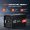 VEVOR Sinus-Wechselrichter 5000 W DC 12 V auf AC 230 V Wechselrichter mit 2 AC-Steckdosen 2 USB-Anschlüssen 1 Typ-C-Anschluss LCD-Display und Fernbedienung für Haushaltsgeräte mit hoher Belastung – Bild 3