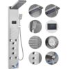 VEVOR Duschpaneelsystem, 6 Duschmodi, LED- und Bildschirm-Wasserkraft-Duschpaneelturm, Regenfall, Wasserfall, 5 Massagedüsen, Wannenauslauf, Handbrause, wandmontiertes Duschset aus Edelstahl