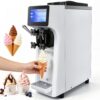 VEVOR Kommerzielle Eismaschine, 10 L/h Leistung, Softeismaschine Einzelne Geschmacksrichtung, Arbeitsplatte, 4 L Trichter, 1,6 L Zylinder, Touchscreen, Automatische Reinigung, Vorkühlung Snackbars