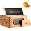 VEVOR Bienenstock-Starterset mit tiefer Box, 100 % mit Bienenwachs beschichtetes natürliches Tannenholz, Zander Beute mit 10 Rahmen und Fundamenten, transparente Bienenfenster aus Acryl