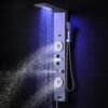 VEVOR Duschpaneelsystem, 6 Duschmodi, LED- und Display-Duschpaneelturm, Regenfall, Wasserfall, 4 Körpermassagedüsen, Wannenauslauf, Handbrause, 150 cm Schlauch, Wandmontiertes Duschset