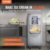 VEVOR Kommerzielle Eismaschine, 18 l/h Leistung, Einzelgeschmacksrichtung Harteismaschine mit Rädern, 6 L Edelstahlzylinder, LED-Panel, Automatische Vorkühlung mit Reinigung, für Restaurant-Snackbars – Bild 2