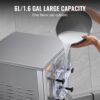 VEVOR Kommerzielle Eismaschine, 18 l/h Leistung, Einzelgeschmacksrichtung Harteismaschine mit Rädern, 6 L Edelstahlzylinder, LED-Panel, Automatische Vorkühlung mit Reinigung, für Restaurant-Snackbars – Bild 3