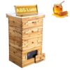 VEVOR Bienenstock, 40 Rahmen, Zander Beute, mit Bienenwachs beschichtetes Tannenholz, 2 tiefe + 2 mittelgroße Bienenkästen, Langstroth-Bienenstock-Set, transparente Acrylfenster mit Fundamenten