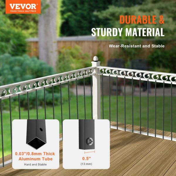 VEVOR Metallbaluster für Treppen, 13 x 1118 mm, dekorative Geländerstäbe aus Aluminiumlegierung, 11er-Pack Deckbaluster mit Schrauben, klassisches, hohles, gerades Deckgeländer – Bild 2 VEVOR Metallbaluster für Treppen, 13 x 1118 mm, dekorative Geländerstäbe aus Aluminiumlegierung, 11er-Pack Deckbaluster mit Schrauben, klassisches, hohles, gerades Deckgeländer – Bild 2