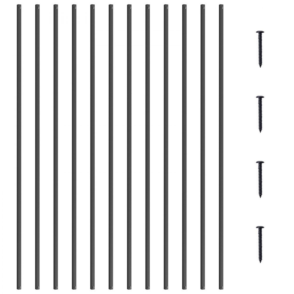 VEVOR Metallbaluster für Treppen, 13 x 1118 mm, dekorative Geländerstäbe aus Aluminiumlegierung, 11er-Pack Deckbaluster mit Schrauben, klassisches, hohles, gerades Deckgeländer