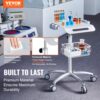 VEVOR Medizinischer Wagen, Salonwagen mit Rädern, Mobiler Rollwagen 68-109 cm Höhenverstellbar, Salonstationen aus Metall für Friseure, Rollender Desktop-Laborwagen für Klinik, Schönheit und Salon – Bild 2