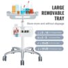 VEVOR Medizinischer Wagen, Salonwagen mit Rädern, Mobiler Rollwagen 68-109 cm Höhenverstellbar, Salonstationen aus Metall für Friseure, Rollender Desktop-Laborwagen für Klinik, Schönheit und Salon – Bild 5
