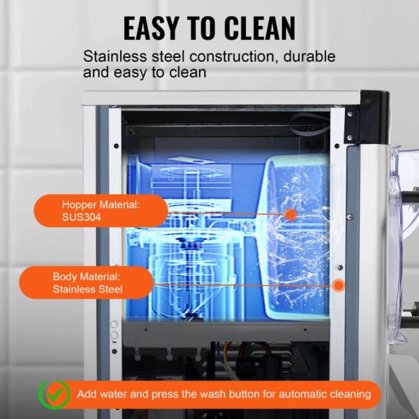 VEVOR Kommerzielle Eiscreme-Maschine, 12 L/h Einzelgeschmacksrichtung Arbeitsplatten-Eiscrememaschine für Hartes Servieren, 4,5 L Edelstahlzylinder, LED-Panel, Automatische Vorkühlung mit Reinigung – Bild 4 VEVOR Kommerzielle Eiscreme-Maschine, 12 L/h Einzelgeschmacksrichtung Arbeitsplatten-Eiscrememaschine für Hartes Servieren, 4,5 L Edelstahlzylinder, LED-Panel, Automatische Vorkühlung mit Reinigung – Bild 4