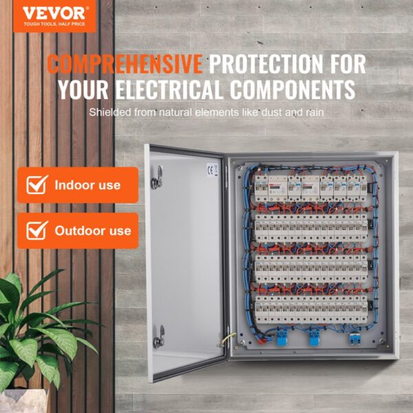 VEVOR Schaltschrank Elektroverteilerkasten, 600x500x200 mm, Edelstahl 304, Wandmontage, für elektrische und elektronische Außengeräte, Montageplatte, Scharniere, Schloss, Schutzart IP66 – Bild 2 VEVOR Schaltschrank Elektroverteilerkasten, 600x500x200 mm, Edelstahl 304, Wandmontage, für elektrische und elektronische Außengeräte, Montageplatte, Scharniere, Schloss, Schutzart IP66 – Bild 2