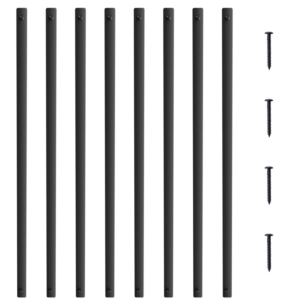VEVOR Metallbaluster für Treppen, 25 x 5,5 x 965 mm, flache dekorative Geländerstäbe aus Aluminiumlegierung, 72er-Pack Deckbaluster mit Schrauben, klassisches hohles Deckgeländer