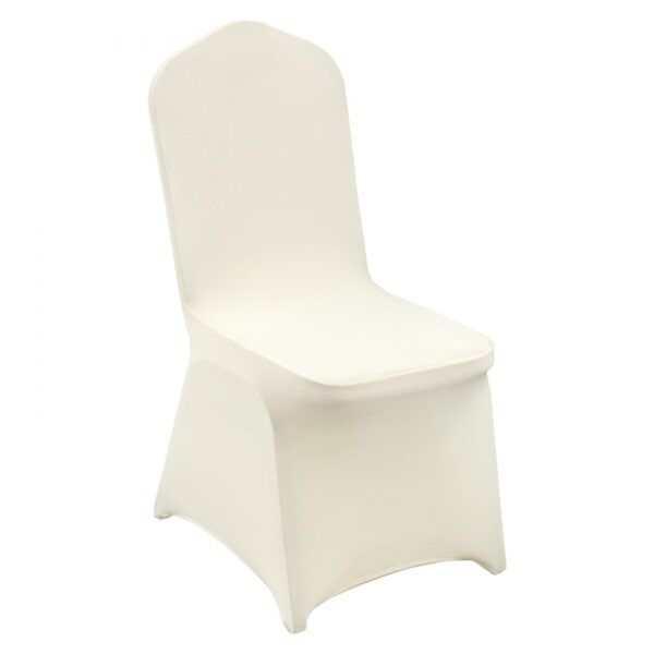 VEVOR Stuhlhussen für Klappstühle aus Elastischem Spandex, Universell Passender Stuhlbezug, Abnehmbare &Waschbare Schonbezüge, für Hochzeiten, Partys, Feiern, Essen (50 Stück, Beige)