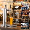 VEVOR Kegerator-Turm-Kit, Bier-Umrüstsatz mit 2 Zapfhähnen, Bier-Turmspender aus Edelstahl mit Doppelmessgerät W21.8-Regler und S-System-Fasskupplung, Bier-Tropfschale für Partys zu Hause – Bild 5
