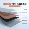 VEVOR Selbstklebende Vinyl-Bodenfliesen 91,4 x 15,2 cm, 36 Stk., 2,5 mm dick, abziehen und aufkleben, tiefbraune Holzmaserung, DIY-Bodenbelag für Küche, Esszimmer, Schlafzimmer und Badezimmer – Bild 3