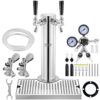 VEVOR Kegerator-Turm-Kit, Bier-Umrüstsatz mit zwei Zapfhähnen, Bier-Turmspender aus Edelstahl mit Doppelmessgerät W21.8-Regler und A-System-Fasskupplung, Bier-Tropfschale für Partys zu Hause VEVOR Kegerator-Turm-Kit, Bier-Umrüstsatz mit zwei Zapfhähnen, Bier-Turmspender aus Edelstahl mit Doppelmessgerät W21.8-Regler und A-System-Fasskupplung, Bier-Tropfschale für Partys zu Hause
