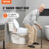 VEVOR Toilettensitzerhöhung Toilettenerhöhung 136 kg belastbar mit Toilettensitz & Doppelknopf, für Senioren Behinderte Patienten Schwangere Mediziner Weiß Universal Toilettensitzerhöhung – Bild 2