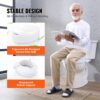 VEVOR Toilettensitzerhöhung Toilettenerhöhung 136 kg belastbar mit Toilettensitz & Doppelknopf, für Senioren Behinderte Patienten Schwangere Mediziner Weiß Universal Toilettensitzerhöhung – Bild 5