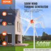 VEVOR 500 W Windkraftanlage 12 V Windgenerator 5-Blatt-Windkraftgenerator mit MPPT-Regler einstellbare Windrichtung und 2,5 m/s Startwindgeschwindigkeit geeignet für Zuhause Bauernhof Wohnmobile Boote – Bild 2
