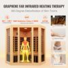 VEVOR Ferninfrarot-Holzsauna, Sauna-Spa für Zuhause, für 3 bis 4 Personen, Niedrige EMF-Ferninfrarot-Sauna aus Hemlockholz mit gehärteter Glastür & Bluetooth-Lautsprechern & Farblichttherapie, 2470 W für den Innenbereich – Bild 3
