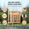 VEVOR Ferninfrarot-Holzsauna, Sauna-Spa für Zuhause, für 3 bis 4 Personen, Niedrige EMF-Ferninfrarot-Sauna aus Hemlockholz mit gehärteter Glastür & Bluetooth-Lautsprechern & Farblichttherapie, 2470 W für den Innenbereich – Bild 5