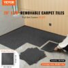 VEVOR Teppichfliesen, 500 x 500 x 5 mm, Teppichboden mit angebrachter Polsterung, weich gepolsterte Teppichfliesen, einfache DIY-Installation für Schlafzimmer und Wohnzimmer (20 Stk., Dunkelgrau) – Bild 2