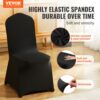 VEVOR Stuhlhussen aus Elastischem Spandex für Klappstühle, Universell Passender Stuhlbezug, Abnehmbare & Waschbare Schonbezüge, für Hochzeit, Urlaub, Bankett, Party, Feier, Essen (30 Stück, Schwarz) – Bild 2