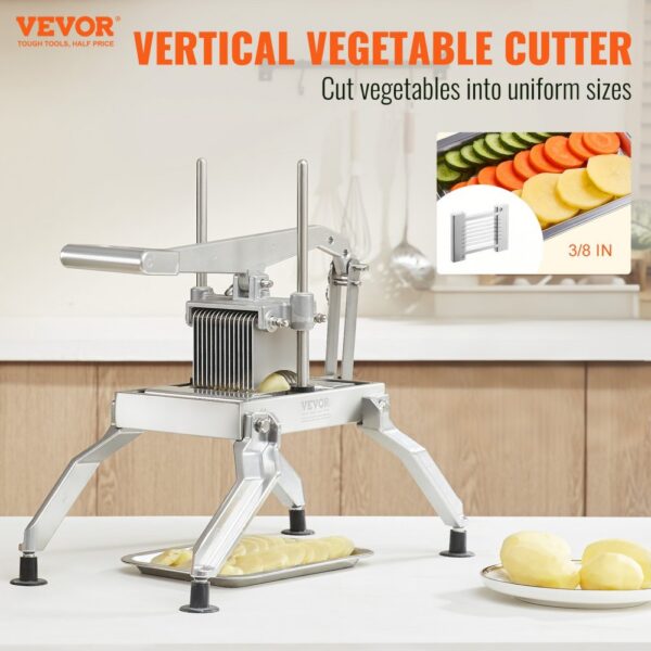 VEVOR Kommerzieller Gemüseschneider, 3/8 & 3/16 Zoll Tomatenschneider, Gemüseschneider aus Edelstahl & Aluminiumlegierung, Manueller Gemüseschneider, für Tomaten, Zwiebeln, Kartoffeln – Bild 2 VEVOR Kommerzieller Gemüseschneider, 3/8 & 3/16 Zoll Tomatenschneider, Gemüseschneider aus Edelstahl & Aluminiumlegierung, Manueller Gemüseschneider, für Tomaten, Zwiebeln, Kartoffeln – Bild 2