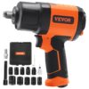VEVOR 1,27 cm Druckluft-Schlagschrauber, hohes Drehmoment bis zu 2.000 Nm, leichte pneumatische Schlagpistole, mit 11-teiligem 1/2-Zoll-Antrieb, CR-V-Stahl-Schlagsteckschlüsselsatz und Tragetasche