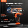 VEVOR 1,27 cm Druckluft-Schlagschrauber, hohes Drehmoment bis zu 2.000 Nm, leichte pneumatische Schlagpistole, mit 11-teiligem 1/2-Zoll-Antrieb, CR-V-Stahl-Schlagsteckschlüsselsatz und Tragetasche – Bild 2