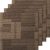 VEVOR Teppichfliesen, 610 x 610 mm, Teppichboden mit angebrachter Polsterung, weich gepolsterte Teppichfliesen, einfache DIY-Installation für Schlafzimmer und Wohnzimmer (24 Stk., gemischtes Braun)