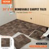 VEVOR Teppichfliesen, 610 x 610 mm, Teppichboden mit angebrachter Polsterung, weich gepolsterte Teppichfliesen, einfache DIY-Installation für Schlafzimmer und Wohnzimmer (24 Stk., gemischtes Braun) – Bild 2