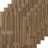 VEVOR Teppichfliesen, 500 x 500 mm, Teppichboden mit angebrachter Polsterung, weich gepolsterte Teppichfliesen, einfache DIY-Installation für Schlafzimmer und Wohnzimmer (12 Stk., gemischtes Braun)