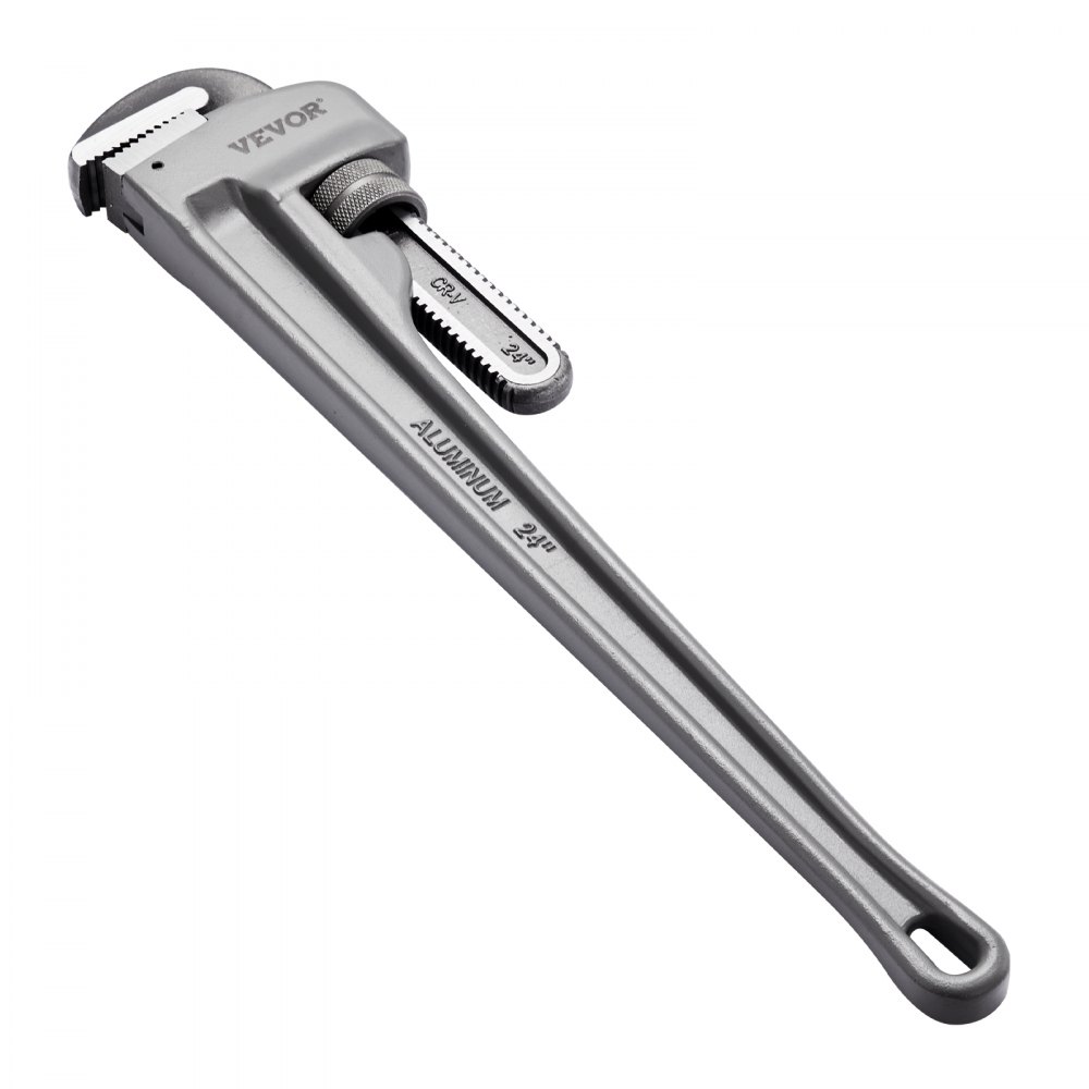 VEVOR Rohrzange, 24 Zoll gerade Aluminium-Rohrzange, verstellbarer Sanitärschlüssel, mit hochfester Backe und ergonomischem Griff, leicht zu tragen, aufhängbares Design, für Wasserleitungen