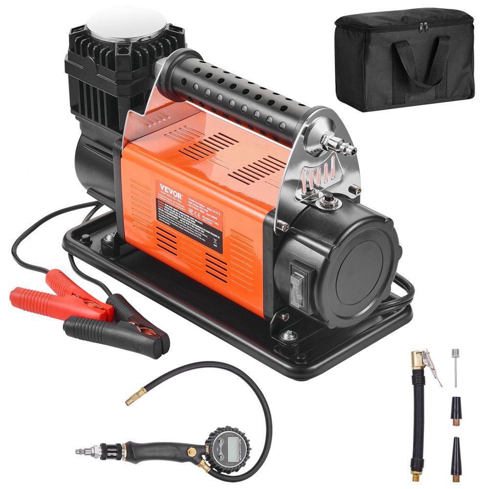 VEVOR 12 V Hochleistungs-Luftkompressor – mit digitalem Druckmesser, Reifenfüllset, tragbarer Reifenfüller mit 7,06 CFM, 150 PSI Offroad-Luftpumpe mit Adaptern für LKWs, Autos, SUVs, Allradfahrzeuge und Wohnmobile