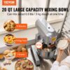 VEVOR Kommerzieller Küchenmixer, 18,7 l kommerzieller Standmixer mit 3 einstellbaren Geschwindigkeiten, 1100 W Teigmixer mit Edelstahlschüssel und 3 Mixaufsätzen, ideal für Restaurant, Bäckerei, Konditorei, Café – Bild 2