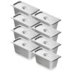VEVOR 8er-Pack Hotelpfannen, 1/3 Anti-Stau-Dampfpfanne mit Deckel, 0,8 mm dicke Edelstahl-Dampftischpfanne, 6 Zoll tiefe kommerzielle Tischpfanne, Catering-Aufbewahrungspfanne für Lebensmittel, für Industrie und Wissenschaft