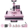 VEVOR Hitzepresse Transferpresse 38x38cm 8 in 1 Tumbler Presse T-Shirts Rosa