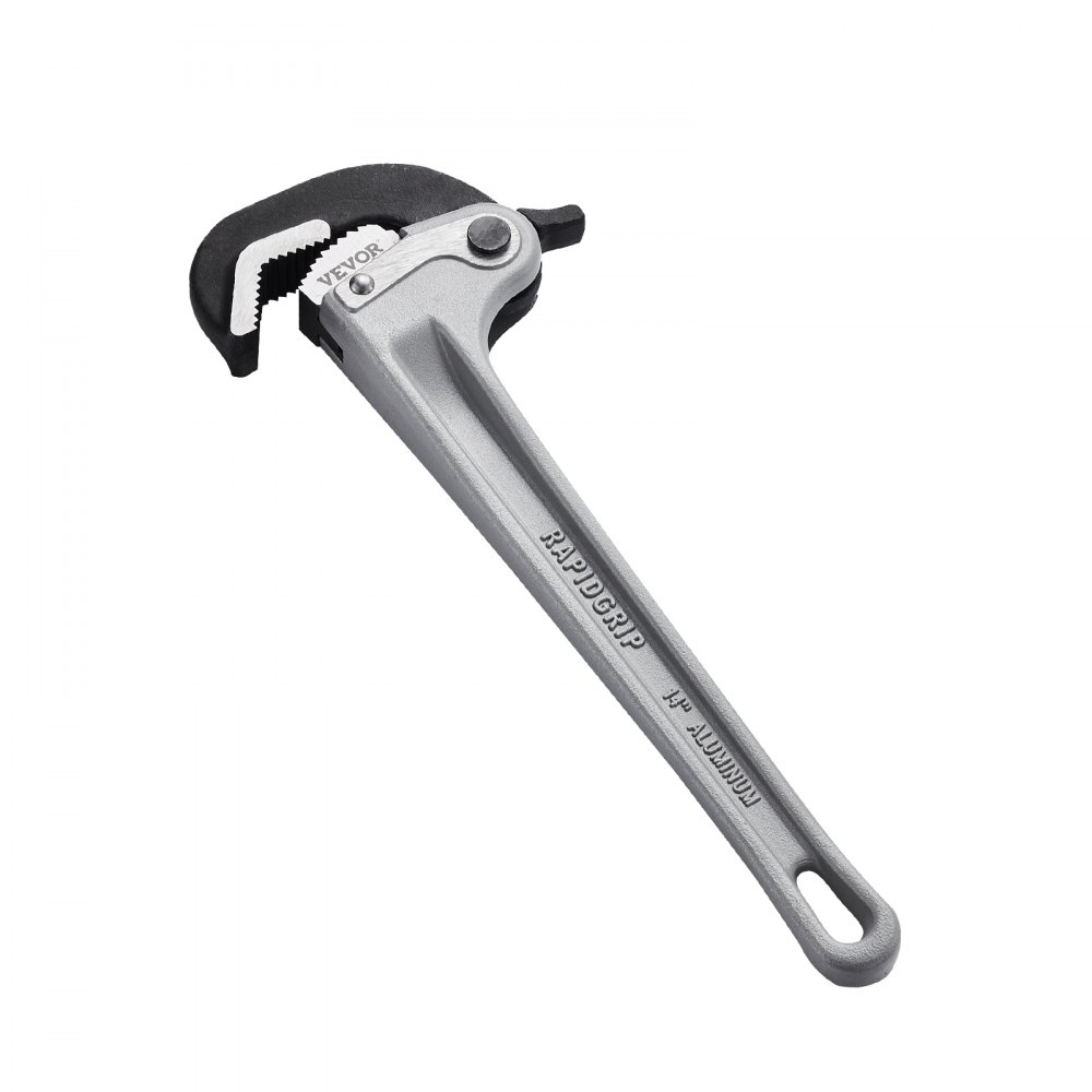 VEVOR Rohrzange, 14 Zoll gerade Aluminium-Rohrzange, automatische Backeneinstellung, verstellbarer Sanitärschlüssel, leicht zu tragen, ergonomischer Griff, aufhängbares Design, für Wasserleitungen