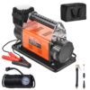 VEVOR Tragbarer 12-V-Reifenfüller, 7,06 CFM Hochleistungs-Luftkompressor, 150 PSI Offroad-Luftpumpe mit Adaptern für Auto, SUV, Wohnmobil, LKW – Inklusive 6,5 Fuß Netzkabel, 26 Fuß Luftschlauch mit Druckmesser, Tragetasche