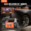VEVOR Tragbarer 12-V-Reifenfüller, 7,06 CFM Hochleistungs-Luftkompressor, 150 PSI Offroad-Luftpumpe mit Adaptern für Auto, SUV, Wohnmobil, LKW – Inklusive 6,5 Fuß Netzkabel, 26 Fuß Luftschlauch mit Druckmesser, Tragetasche – Bild 2