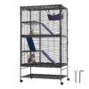 VEVOR 64,6" rollender Frettchenkäfig aus Metall, großer 4-stöckiger Käfig, Kleintierkäfig mit Rampen und Tablett, einfach aufzubauen für Hausratten, Hamster, Meerschweinchen, Chinchillas, Eichhörnchen, Igel, Hasen