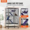 VEVOR 64,6" rollender Frettchenkäfig aus Metall, großer 4-stöckiger Käfig, Kleintierkäfig mit Rampen und Tablett, einfach aufzubauen für Hausratten, Hamster, Meerschweinchen, Chinchillas, Eichhörnchen, Igel, Hasen – Bild 2