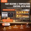 VEVOR 2-stufiger kommerzieller Speisenwärmer, 850 W Speisenwärmer mit gehärtetem Glas und Dampfheizung, Temperaturregelung von 30 °C bis 85 °C, 111 l großes Fassungsvermögen für Hamburger, Pizza, Brot, Hühnchen – Bild 2