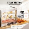 VEVOR 2-stufiger kommerzieller Speisenwärmer, 850 W Speisenwärmer mit gehärtetem Glas und Dampfheizung, Temperaturregelung von 30 °C bis 85 °C, 111 l großes Fassungsvermögen für Hamburger, Pizza, Brot, Hühnchen – Bild 4