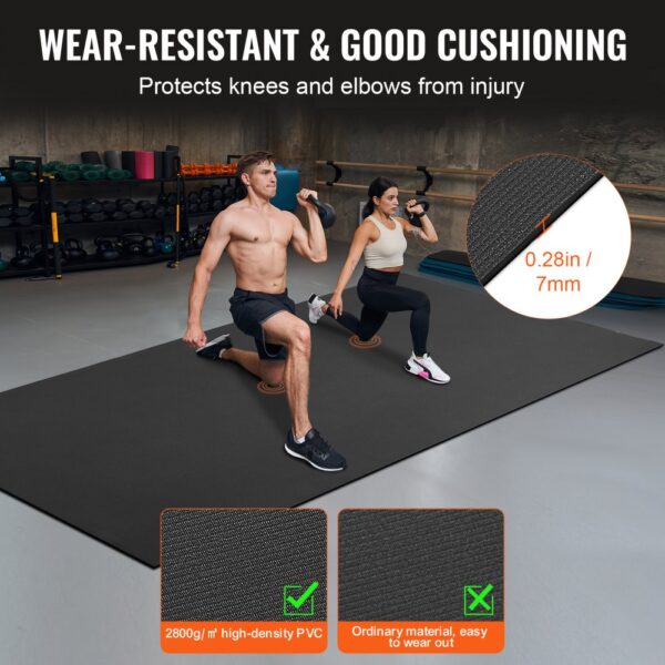 VEVOR Trainingsmatte, rutschfeste, hochdichte Premium-Yogamatte, Trainings-Yogamatte für Männer und Frauen, Fitness- und Trainingsmatte mit Tasche und Tragegurt, für alle Arten von Heim-Yoga, Pilates und Bodentraining (3,6 x 1,8 m) – Bild 4