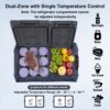 VEVOR Autokühlschrank, 25 L Dual Zone tragbarer Gefrierschrank, 12 Volt Autokühlschrank, -4℉-68℉ einstellbarer Bereich, 12/24 V DC und 100-240 V AC Kompressorkühler für Outdoor, Camping, Wohnmobil – Bild 3