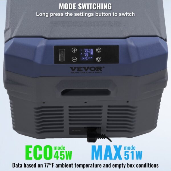 VEVOR Autokühlschrank, 25 L Dual Zone tragbarer Gefrierschrank, 12 Volt Autokühlschrank, -4℉-68℉ einstellbarer Bereich, 12/24 V DC und 100-240 V AC Kompressorkühler für Outdoor, Camping, Wohnmobil – Bild 5